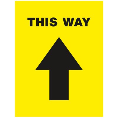 Avery Directional "This Way" Preprinted Floor Decals, 8" x 10.5", Yellow/Black, 5/Pack (83022)