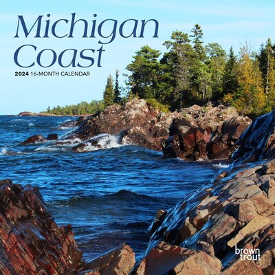 2024 BrownTrout Michigan Coast 7 x 14 Monthly Wall Calendar (9781975463939)