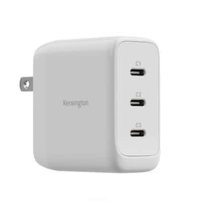 Kensington 70W 3-Port USB-C GaN Charger for Laptops & Mobile Devices, White (K38101NA)