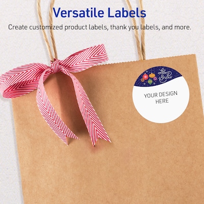 Avery Circle Multipurpose Labels, 2" Dia., White, 120/Pack (19479370441)