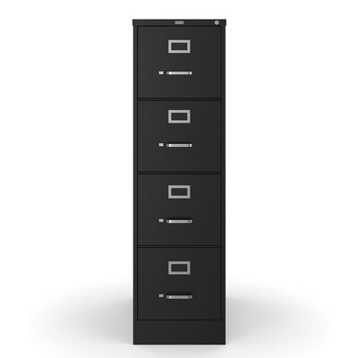 Quill Brand® 4-Drawer Vertical File Cabinet, Locking, Letter, Black, 25D (25164D)