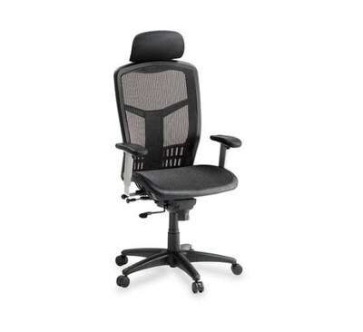 Lorell ErgoMesh Series Mesh High-Back Chair, 28.5W x 28.5D x 51H, Black (LLR60324)