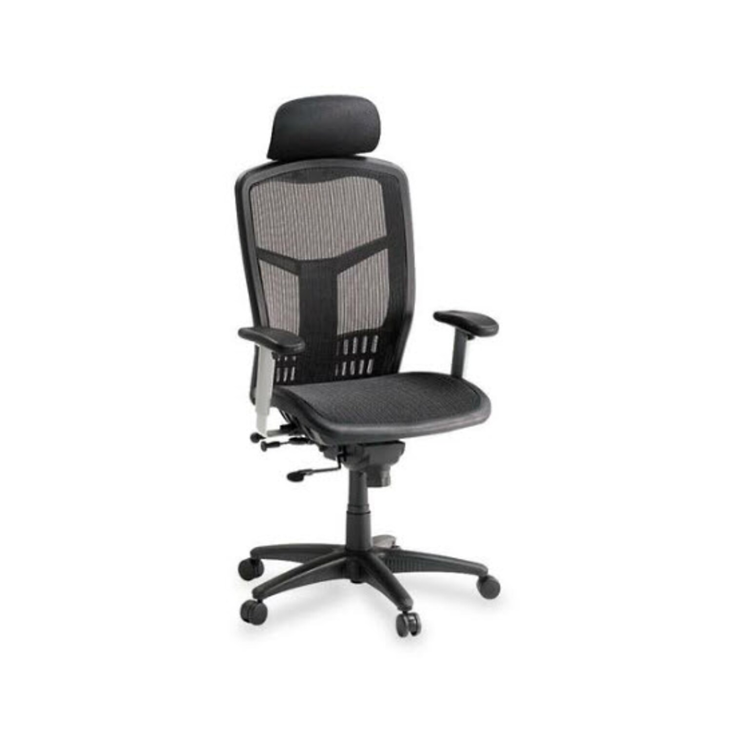 Lorell ErgoMesh Series Mesh High-Back Chair, 28.5W x 28.5D x 51H, Black (LLR60324)