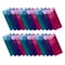 Better Office Poly Plastic Button Snap Pencil Cases, Assorted Colors, 24/Box (21700)