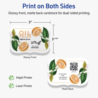 Avery Integrated Cards, 3.5" x 5", Glossy White, 100/Pack (95342)