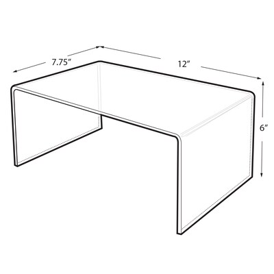 Azar Displays 6H x 12W x 7.75D Plastic Riser Display, 4/Pack