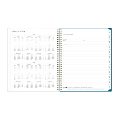 2025-2026 Blue Sky Bakah Blue 8.5" x 11" Academic Year Weekly & Monthly Planner, Plastic Cover, Multicolored (131951-A26)