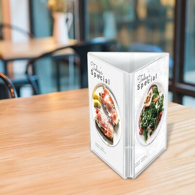 Deflect-O Sign Holder, 4 x 6, Vertical, Table Top, Clear Acrylic (PX04846)