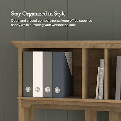 Bush Furniture Salinas 48"W Small Computer Desk with Hutch, Reclaimed Pine (MY72408-03)