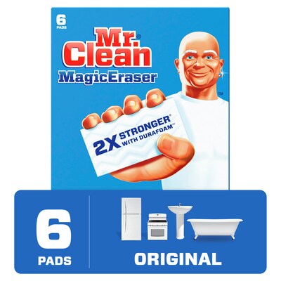 Mr. Clean Magic Eraser Original, Cleaning Pads with Durafoam, 6/Pack (79009)