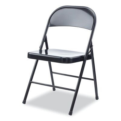 Alera® Metal Office Folding Chair, Black, 4/Carton (ALECA941)