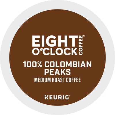 Eight O'Clock 100% Colombian Peaks Coffee, Keurig K-Cup Pod, Medium Roast, 24/Box, 4 Boxes/Carton (6407CT)