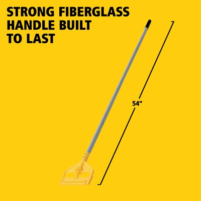 Rubbermaid 54 Fiberglass Wet Mop Handle, Gray/Yellow (FGH145000000)