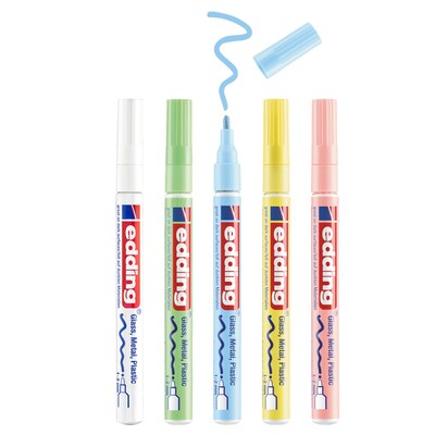 edding 751 Series Oil Based Gloss Paint Marker, Pastel Colors, 5/Pack (EDD47515099)