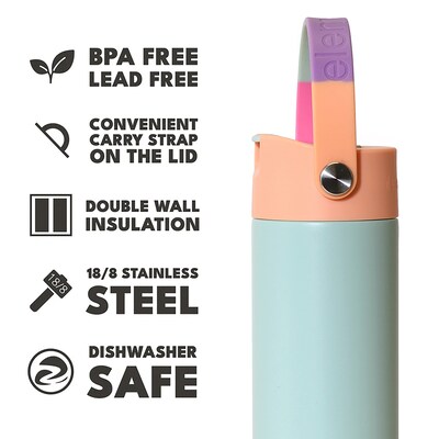 Elemental Core Stainless Steel Double Wall Insulated Water Bottle, 24 oz., Mint Sorbet (EMLEBC24MS11)