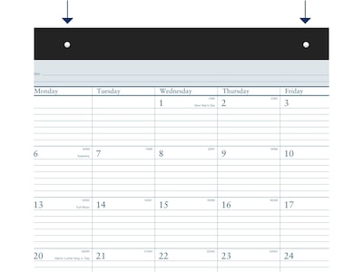 2025 AT-A-GLANCE Success 21.75" x 17" Monthly Desk Pad Calendar, White/Blue (ST24-00-25)