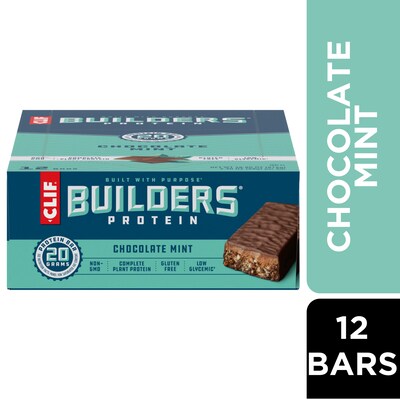 Clif Bar Builder's Chocolate Mint Protein Bar, 2.4 oz., 12 Bars/Box (CCC160044)