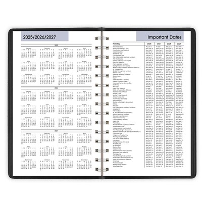 2026 AT-A-GLANCE DayMinder 5" x 8" Daily Appointment Book, Faux Leather Cover, Black (G100-00-26)
