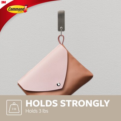Command Medium Decorative Hooks, 3 lb., Silver, 2/Pack (17034BN-2ES)