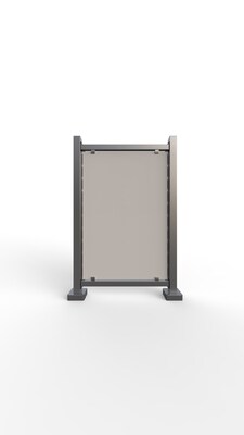 Preserve Outdoor Collaboration Glassboard, No Awning, Walnut Decking, 91 H x 62 W (PSV1FGSSILNAW