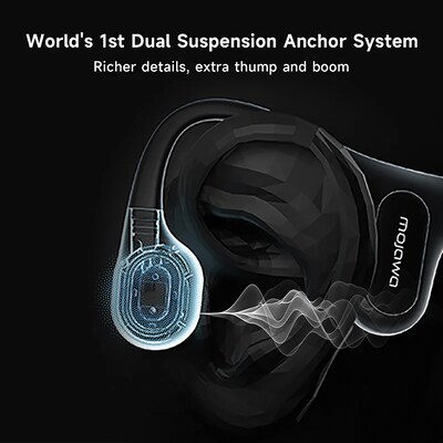 Mojawa Run Plus Wireless Noise Canceling Bone-Conduction Open-Ear Waterproof Headphones, Bluetooth,
