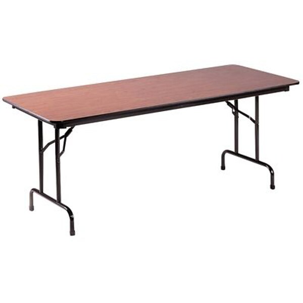 Correll® 24D x 48L Folding table; Walnut Melamine Laminate Top