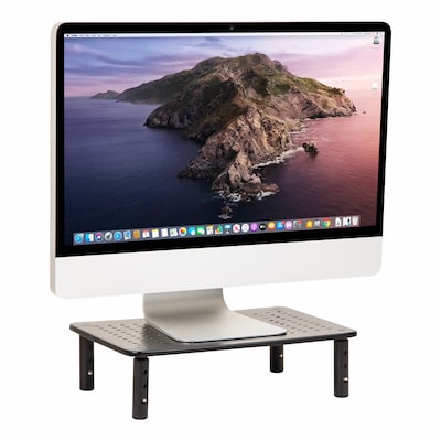 Mind Reader Adjustable Monitor Stand and Ventilated Laptop Riser, Black (4LEGMET-BLK)