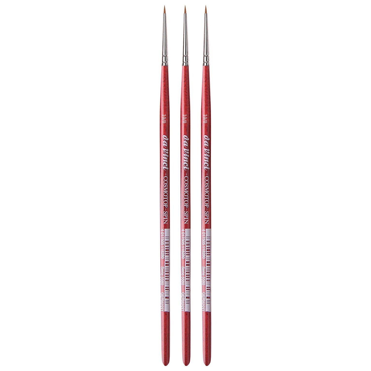 da Vinci COSMOTOP-SPIN Watercolor Synthetic Silkpainting Round Brush, 3 /Pack (DVXVA5580N10-3)