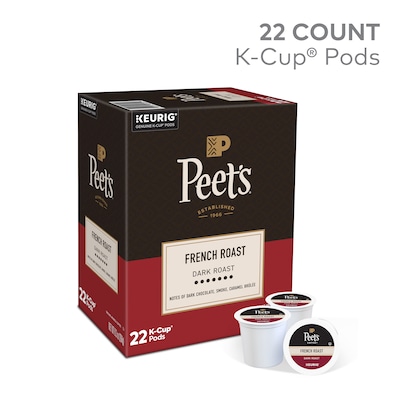 Peets Coffee French Roast Coffee Keurig K-Cup Pods, 22/Box (5000377806)