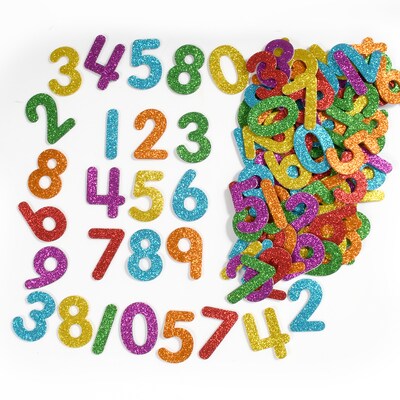 Ready2Learn Glitter Foam Sticker Numbers, Multicolored, 120/Pack (CE-10099)