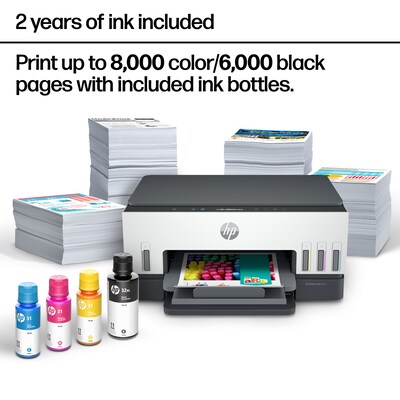 HP Smart Tank 6001 Wireless Color Inkjet Printer, All-In-One Supertank, Print, Scan, Copy (2H0B9A#B1H)