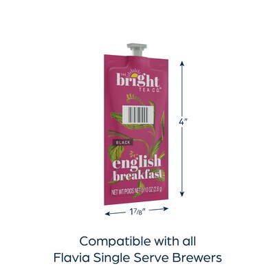 The Bright Tea Co. English Breakfast Black Tea, Flavia Freshpacks, 100/Carton (MDRB507)