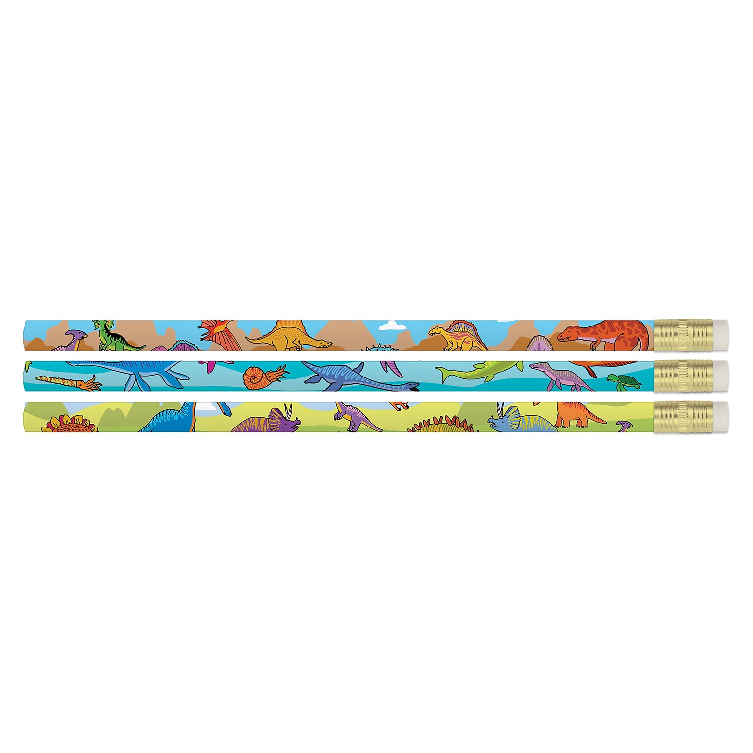 Musgrave Pencil Company Dynamic Dinosaurs Wooden Pencil, #2 Medium Lead, 12 Pencils/Pack, 12/Packs (MUS1460D-12)