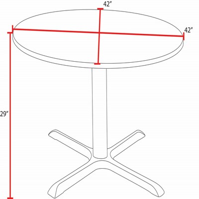 Regency 42" Laminate Round Table with 4 Zeng Stack Chairs, Gray & Black (TB42RNDGY44BK)