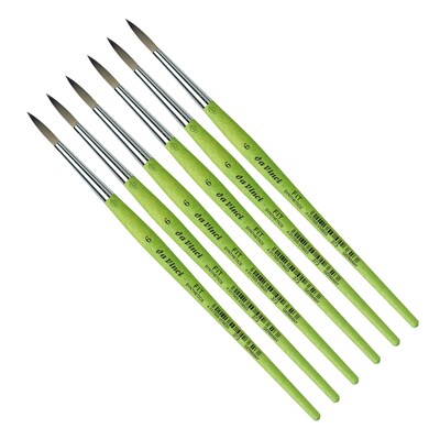 da Vinci FIT Mixed Media Synthetic Bristle, Round Brush, 6/Pack (DVXVA3736-6)