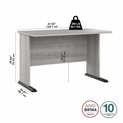 Bush Business Furniture Studio A 48"W Computer Desk, Platinum Gray (SDD248PG)