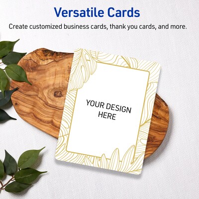 Avery Gold Florals Matte Blank Card, White, 20/Pack (S00-EW4)