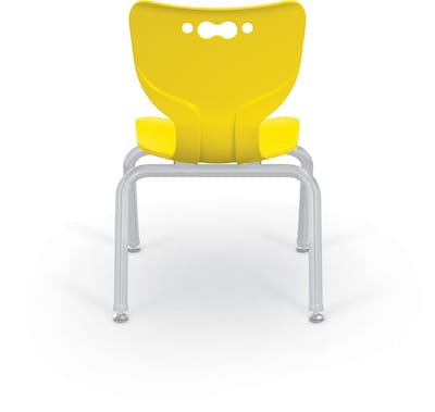 MooreCo 12" Hierarchy Student Chair with 4 Legs, Yellow/Platinum Base (703673562133)