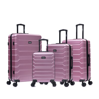 InUSA Trend 4-Piece Hardside Spinner Luggage Set, TSA Checkpoint Friendly, Rose Gold (IUTRESMLXL-ROS)