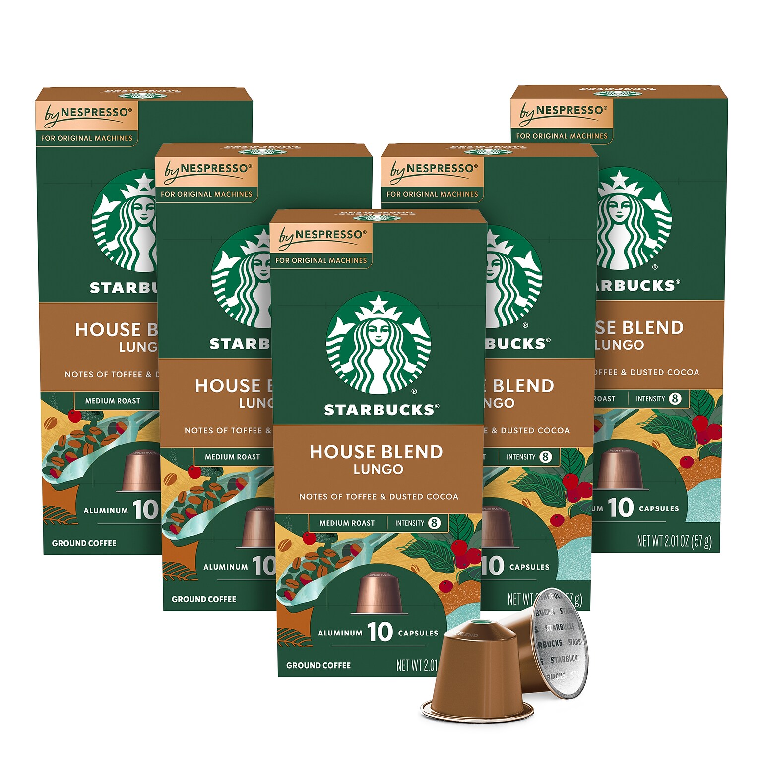 Starbucks House Blend Coffee Nespresso Original Capsules, Medium Roast, 50/Box (109047)