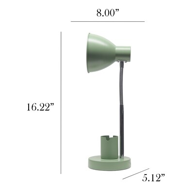 Simple Designs Sleek Essentials LED Desk Lamp, 16.22", Sage Green (LD1076-SGE)