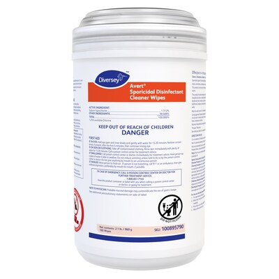 Avert Sporicidal Disinfecting Wipes, 160 Wipes/Container, 12/Carton (100895790)