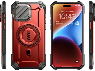 SUPCASE Unicorn Beetle MAG XT MagSafe Rugged Case for iPhone 15 Pro Max, Shock-Absorbing, Metallic Red (SPH23MX67MGXTRD)