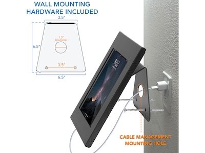 Mount-It! Adjustable Anti-Theft iPad Countertop Stand/Wall Mount, Black (MI-3775B_G10)