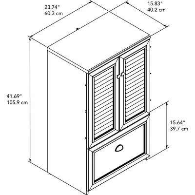 Bush Furniture Fairview Storage Cabinet with Drawer, Antique White/Tea Maple (WC53280-03)