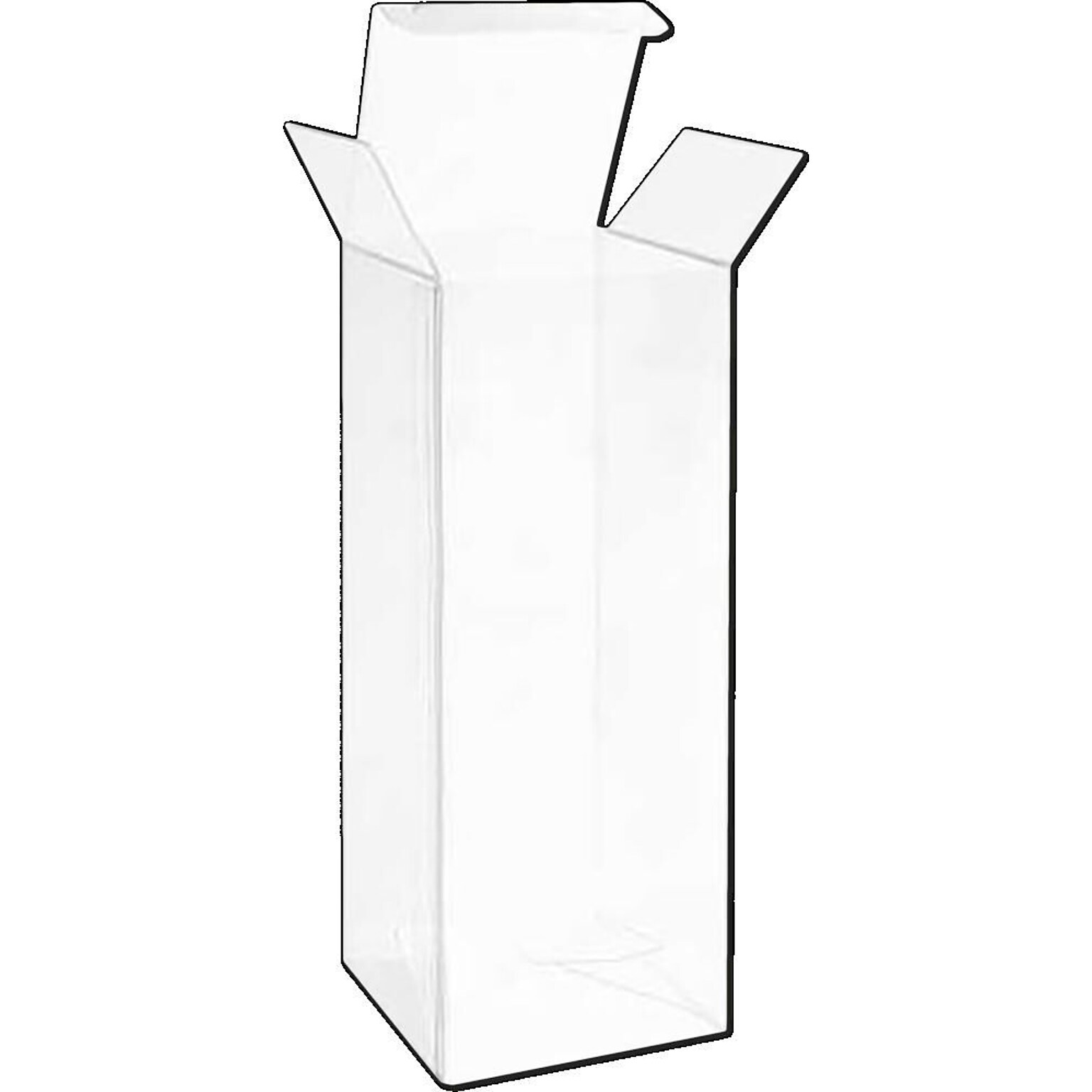 JAM Paper Pop & Lock Top Clear Gift Boxes, 2 x 2 x 6, 25/pack (CB-PLB137)