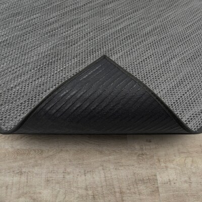 Joy Carpets Water Mill Vinyl 4'3" x 6' Machine Woven Rug, Tungsten (2170X-04)