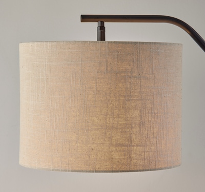 Simplee Adesso Milo 60" Black Floor Lamp with Light Brown Drum Shade (SL9503-01)