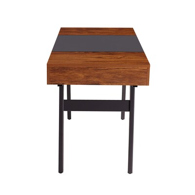 Techni Mobili Expandable 51" MDF Table Desk, Gray/Mahogany (RTA-1854-MAH)