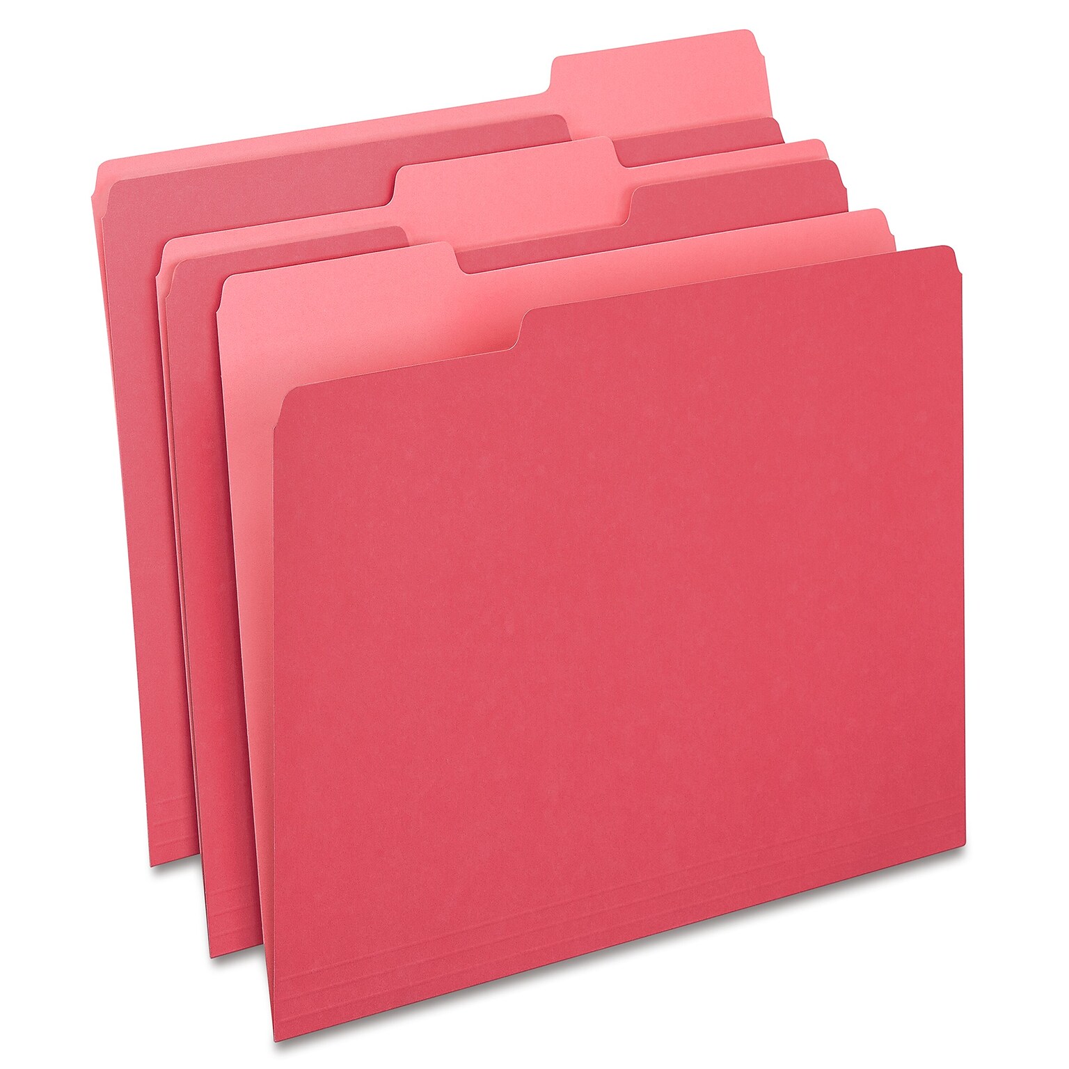 Staples File Folders, 1/3-Cut Tab, Letter Size, Red, 100/Box (ST224519-CC)